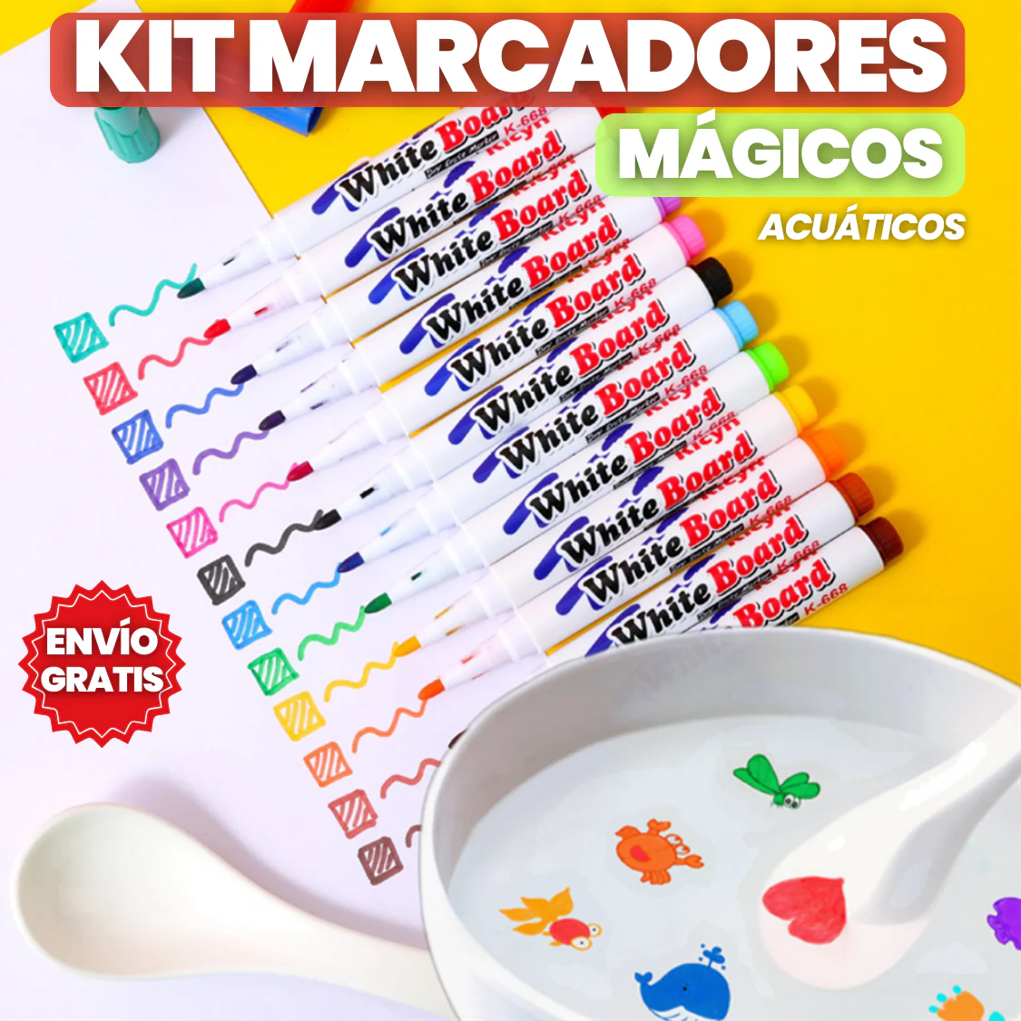 KIT 12 MARCADORES MÁGICO PARA DIBUJAR EN EL AGUA - Image 5